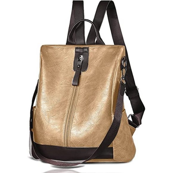 WOMEN Backpack Waterproof Anti-theft Lightweight PU Leather Fashion - Picture 1 of 7